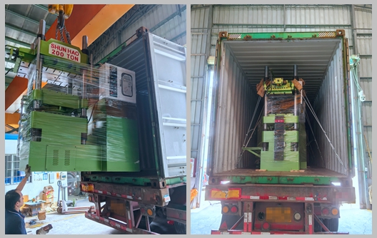 Shunhao 200 Tonluk Melamin Kalıplama Makinesi ve Ön Isıtma Ekipmanlarının Sevkiyatı