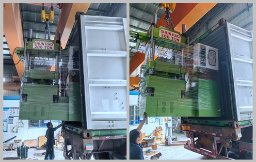 Shunhao 200 tonluk Melamin Sofra Takımı Kalıplama Makinesi Sevkiyatı